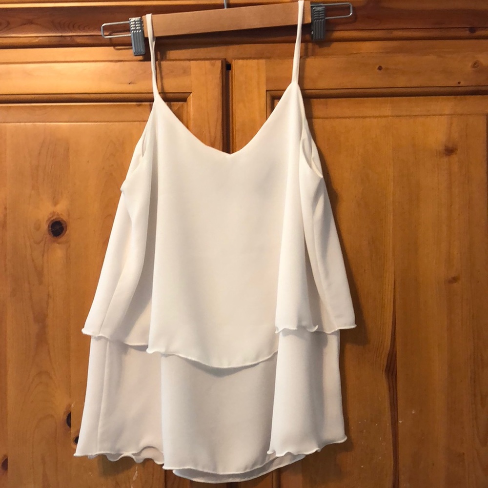 White flowy top